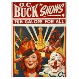 O.C. BUCK SHOWS CARNIVAL POSTER