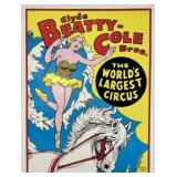 CLYDE BEATTY COLE BROS. CIRCUS POSTER