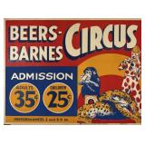 BEERS-BARNES CIRCUS POSTER