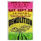 DEMOLITION DERBY WINDOW CARD