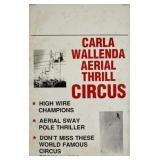 CARLA WALLENDA THRILL CIRCUS WINDOW CARD