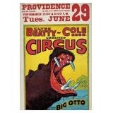 CLYDE BEATTY COLE BROS CIRCUS WINDOW CARD