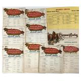 COLLECTION OF CIRCUS ROUTE SHEETS