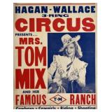 HAGAN-WALLACE CIRCUS - MRS. TOM MIX POSTER