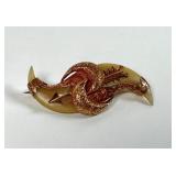 GOLD TIGER CLAW BROOCH