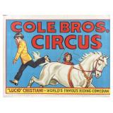 COLE BROS. CIRCUS POSTER
