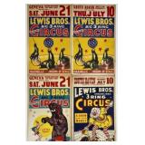 LEWIS BROS. CIRCUS WINDOW CARDS