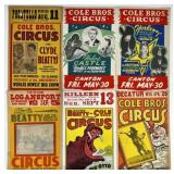 CLYDE BEATTY - COLE BROS. CIRCUS WINDOW CARDS