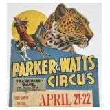 PARKER & WATTS CIRCUS COUNTER CARD