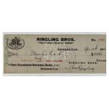 RINGLING BROS. CIRCUS BANK CHECK