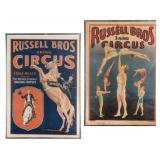 RUSSELL BROS. 3 RING CIRCUS POSTERS