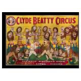 CLYDE BEATTY GIANT RAILROAD CIRCUS BILLBOARD POSTE