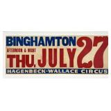 HAGENBECK WALLACE CIRCUS DATE SHEET