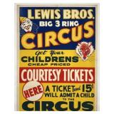 LEWIS BROS. CIRCUS POSTER
