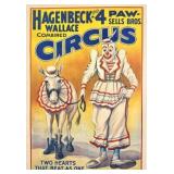 HAGENBECK-WALLACE 4PAW-SELLS BROS. CIRCUS POSTER