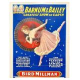 BARNUM BAILEY CIRCUS POSTER - BIRD MILLMAN