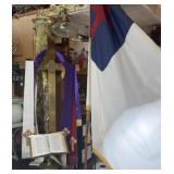 RELIGIOUS, VESTMENTS, CROSS, FLAG