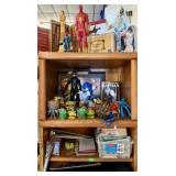 WHATNOT SHELF WITH CONTENTS