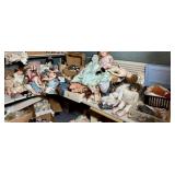 LOT OF DOLLS, PARTS, CLOTHING