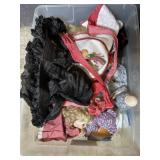 LOT OF DOLLS, PARTS, CLOTHING