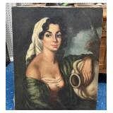 RIBERA O/C PAINTING OF A WOMAN WITH JUG