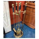 BRASS FIREPLACE TOOL SET