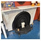 WHITE MARBLE FIREPLACE - 6 PC.