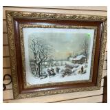 WINTER SCENE FRAMED ART PRINT