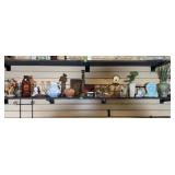 SHELF LOT OF DEORATIVE COLLECTIBLES