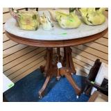 VICTORIAN MARBLE TOP OVAL TABLE