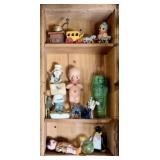 WHATNOT DISPLAY WITH CONTENTS