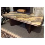 MID-CENTURY FAUX STONE COFFEE TABLE