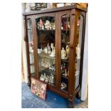 ANTIQUE OAK CHINA DISPLAY CABINET