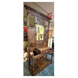 ANTIQUE CARVED HALL TREE