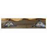 PAIR OF STAINED GLASS LAMP SHADES