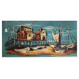 MID-CENTURY SHIP-SCAPE PAINTING
