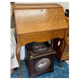 OAK DROP FRONT SECRETARY DESK