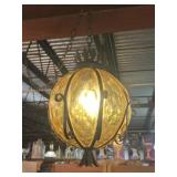 AMBER GLASS SWAG LAMP