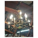 ANTIQUE-FINISH BRASS CHANDELIER