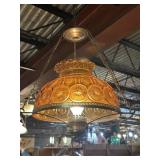AMBER GLASS SWAG LAMP