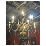 TEN LIGHT BRASS CHANDELIER