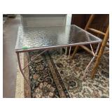 VINTAGE METAL/GLASS SIDE TABLE
