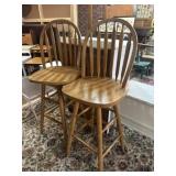 PAIR SWIVEL HI-TOP BARSTOOLS