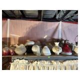 LOT OF LAMP SHADES, LIGHTING, ETC
