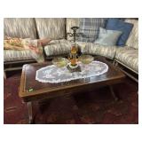 SCALE WITH LEATHER TOP TABLE