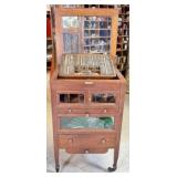ANTIQUE OPTICIANS CABINET WITH FIXTURES