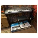 PAIR OF ELECTRONIC KEYBOARDS/STANDS