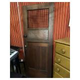 ANTIQUE SCREEN DOOR WITH GLASS INSERT