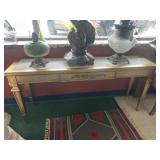 GILT WITH MARBLE INLAY CONSOLE TABLE