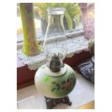 FLORAL DECORATED OIL LAMP
